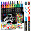 Picture of Betem 24 Colors Dual Tip Acrylic Paint Pens Markers, Premium Water-Based Acrylic Paint Markers for Fabric, Rock, Wood, Glass, Paper, Canvas, Ceramic, Fabric Paint Markers DIY Crafts Art Supplies Kit