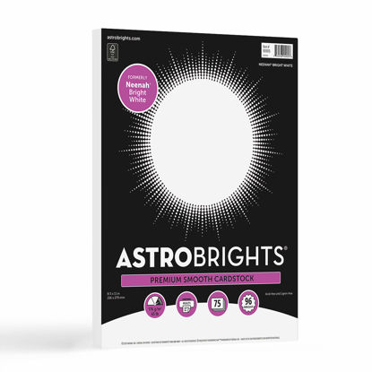 Picture of Astrobrights/Neenah Bright White Cardstock, 8.5" x 11", 65 lb/176 gsm, White, 75 Sheets (90905-02) - Packaging May Vary