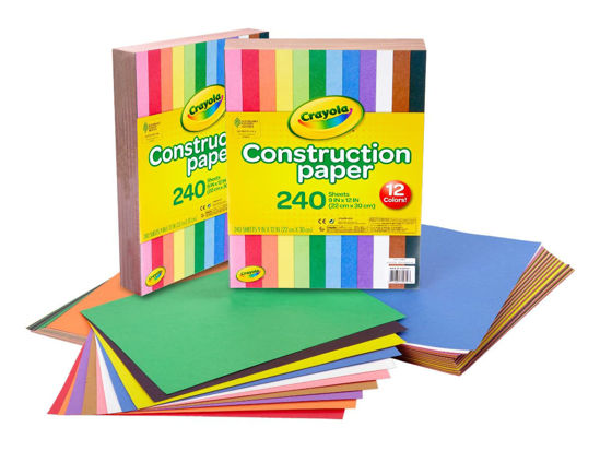 Picture of Crayola Construction Paper Bulk Pack (480 Sheets) - 10 Assorted Colors, 9x12, Classroom Arts & Crafts Supplies for Kids, Art Paper for School Projects