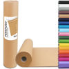 Picture of PerkHomy Brown Kraft Paper Roll 17.5" x 1,200" (100') for Valentines Gift Wrapping Bulletin Board Craft Art Bouquet Flower Packing Easel Moving Shipping Floor Poster Covering Table 70GSM 50LB