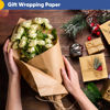 Picture of Vanhench Brown Wrapping Paper Roll, Craft Kraft Packing Paper 17.5"x 1200"(100') for Birthday Valentines Gift Bulletin Board Arts Bouquet Flower Table Covering Poster Moving Supplies 70GSM 50LB