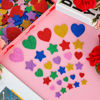Picture of 300 PCS Glitter Heart Stickers, Colorful Self Adhesive Foam Star Heart Stickers, Arts Craft Mini Star Bulk for Valentine Crafts DIY Greeting Card Envelopes Scrapbooking