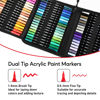 Picture of Pagather 72 Colors Acrylic Paint Markers, Dual Tip with Fine Tip and Brush Tip Pens for Stone, Wood, Calligraphy, Canvas, Ceramic, Metal, Glass, Rock Painting, DIY Crafts Art Supplies Kit