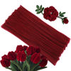 Picture of ZXIIXZ Pipe Cleaners, 100Pcs Creative Crafting Pipe Cleaners Supplies for Flowers Making, Chenille Stems Supplies for DIY Hand Crafts, Bouquet Festivals Home Decorations/Wine Red