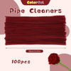 Picture of ZXIIXZ Pipe Cleaners, 100Pcs Creative Crafting Pipe Cleaners Supplies for Flowers Making, Chenille Stems Supplies for DIY Hand Crafts, Bouquet Festivals Home Decorations/Wine Red