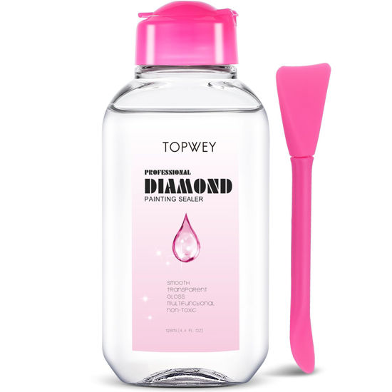 Picture of Diamond Painting Sealer, Topwey Diamond Painting Adhesive with Applicator Helps retain Your Diamond Sparkle, Also Applicable to Puzzles for Adults (125 ML 4.4 Fl Oz)