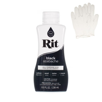 Picture of Rit Dye - Liquid Fabric Dye for Crafting, Clothing, and Décor - 8 oz. Bottle - Black (Gloves Included)