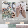 Picture of Cozyful Chunky Yarn for Hand Knitting - #10 Chunky Chenille Blanket Yarn, Jumbo Big Thick Chunky Yarns for Crocheting, Tie Dye Bulky Knit Yarns, 8 Skein (25 yds 8 oz Each Skein), Cream&Sage&Grey&Khaki