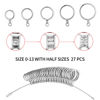 Picture of Bflaae Ring Sizer Measuring Tool Kit, 27 PCS Stainless Steel Measuring Ring Tool, US Ring Size 0-13 with Half Size, 2 PCS Reusable Finger Size Tape with Magnified Glass 1-17 USA Rings Size