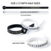 Picture of Bflaae Ring Sizer Measuring Tool Kit, 27 PCS Stainless Steel Measuring Ring Tool, US Ring Size 0-13 with Half Size, 2 PCS Reusable Finger Size Tape with Magnified Glass 1-17 USA Rings Size