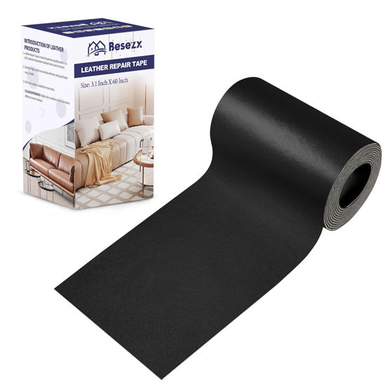 Picture of Besezx Leather Repair Patch Tape Kit, Self Adhesive Leather Repair for Furniture, Couch, Sofa, Car Seats,Office Chair,Vinyl Repair Kit.3.1inx60in