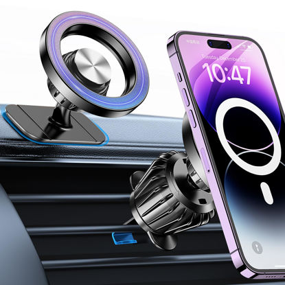 Picture of Kaistyle for Magsafe Car Mount【20 Strong Magnets】Magnetic Phone Holder for Car Phone Holder Mount Dash Mounted Holders Cell Phone Holders for Your Car Accessories for Women Men for iPhone 17 16 15 14