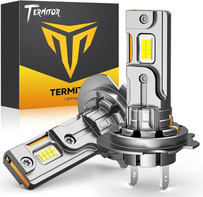 Picture of Termitor Latest H7/H7LL Bulbs, 50,000LM 900% Brightness, 6500K White Super Bright, 1:1 Halogen Size, 6500 Cool White H7 Fog Lights, No Adapter Required, Easy Install, Non-Polarity, Pack of 2
