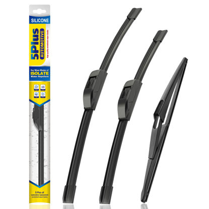 Picture of 5 PLUS® Silicone Windshield Wipers Replacement for NISSAN Rogue 2014-2023 Pathfinder 2013-2020 Wiper Blades(3 PCS),Automotive Replacement Windshield Wiper Blades-26"/17"/12"
