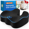 Picture of BlissTrends Seat Cushion,Thick Memory Foam Cushions for Office Chair, Car Seat, Airplane, Relieving Pressure Tailbone Sciatica Back Pain for Long Sitting Office Workers, Car Drivers 4.7in Thick Black