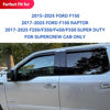 Picture of Window Visors Rain Guards for 2015-2025 Ford F150 SuperCrew, Out-Channel Sun Rain Shades Window Vent Deflectors for 2017-2025 F-150 Raptor F250 F350 F450 F550 Super Duty Crew Cab, for Full-Size Cabs