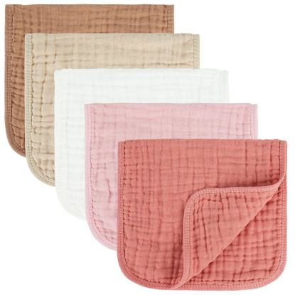 Picture of MIGIOL Muslin Burp Cloths 100% Cotton Baby Burp Cloths Soft, Absorbent 10x20 inches for Girls and Boys Baby Essentials