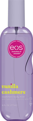 Picture of eos Cashmere Body Mist, Vanilla Cashmere, Soft Musk, Cozy Caramel, Hair Mist, Body Spray for Women Moisturizing, Hyaluronic Acid, Vanilla Body Spray, Vegan, Cruelty-free, 6 fl oz