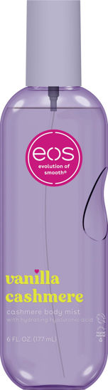Picture of eos Cashmere Body Mist, Vanilla Cashmere, Soft Musk, Cozy Caramel, Hair Mist, Body Spray for Women Moisturizing, Hyaluronic Acid, Vanilla Body Spray, Vegan, Cruelty-free, 6 fl oz