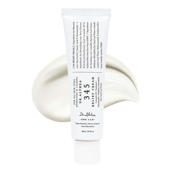 Picture of Dr.Althea 345 Relief Cream | Daily Face Moisturizer for Soothing Recovery and Blemish Care with PDRN & Niacinamide | Korean Vegan Skin Care for All Skin Types, 1.69 Fl Oz (Ver.2 - Pack of 1)