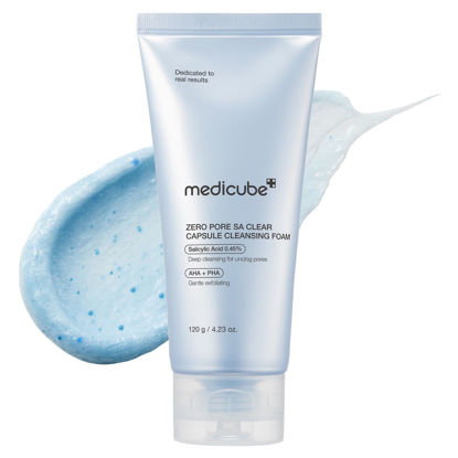 Picture of medicube Facial Cleanser Zero Pore Capsule Cleansing Foam | Daily Gentle Cleanser for Skin Texture, Blackhead & Pore Care | AHA, BHA & PHA for Deep Cleansing | Korean Skincare, 4.23 oz