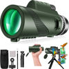 Picture of Monocular-Telescope 80x100 High Powered Monoculars High Definition for Adults High Powered with HD BAK4 Prism Smartphone Adapter Telescope Hunting Wildlife Bird Watching Travel Camping Hiking-Green