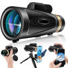 Picture of Monocular Telescope 80x100 HD Monoculars for Adults with Tripod & Phone Adapter, Monoculars for Bird Watching Stargazing Camping Hiking Hunting Wildlife Travel-Black