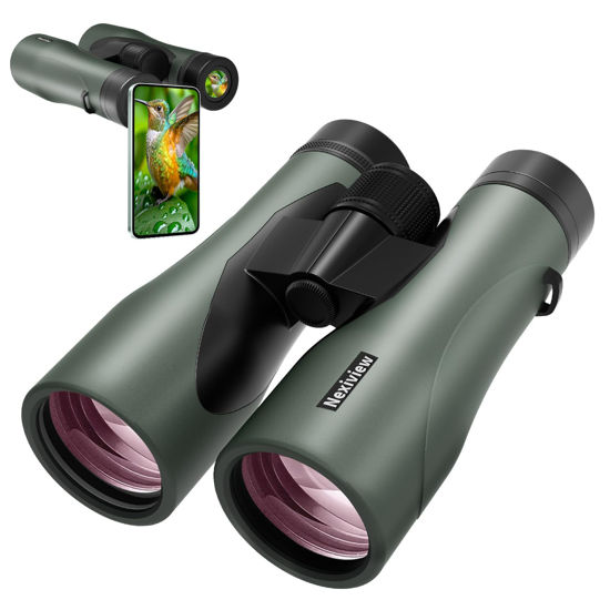 Picture of Nexiview 15x52 HD Binoculars for Adults High Powered - Large & Bright View, Lightweight, IPX7 Waterproof-Binoculars for Hunting Bird Watching Travel,Hiking, Travel, Cruise, Sports with Phone Adapter