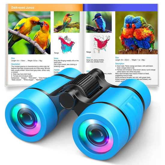 Picture of Toys for Boys Ages 3-7: LET'S GO! Kids Binoculars with Bird Watching Manual for 4 5 6 7 Year Old Boys Girls Outdoor Toy for Kid Ages 4-6 Camping Telescope Toddler Birthday Gift Stocking Stuffers