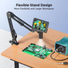 Picture of Aikokkl 5" LCD Digital Microscope, 1000X Magnification Soldering Microscope for Electronics Repair, 1080P Video Camera with 8 Adjustable LED Lights, Type-C PC View, Flexible Stand