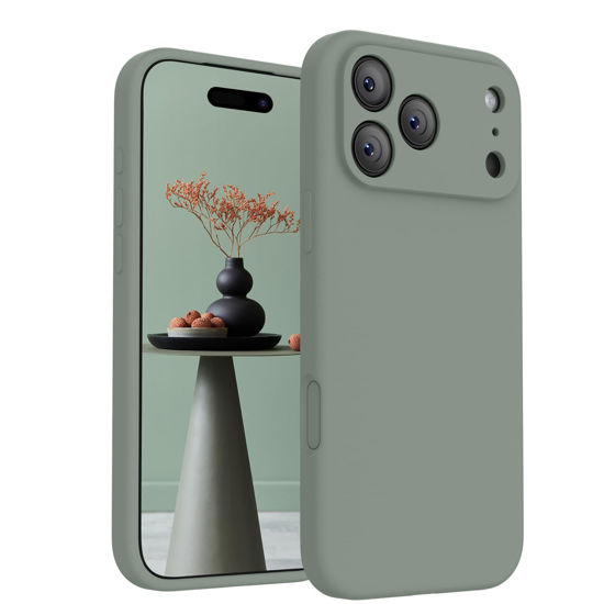 Picture of FireNova Magnetic for iPhone 17 Pro Case, Compatible with MagSafe, [Integrated Silicone Camera Control Button] [Camera Protection] Anti-Scratch Microfiber Lining Phone Case, 6.3", Calke Green