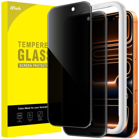 Picture of JETech Privacy Screen Protector for iPhone 17 Pro Max 6.9-Inch, Anti-Spy Tempered Glass Film with Easy Installation Tool, 2-Pack