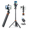 Picture of EUCOS 62" Phone Tripod, Tripod for iPhone & Selfie Stick with Remote, Extendable Cell Phone Stand & Ultimate Phone Holder, Solidest Phone Stand Compatible with iPhone/Android
