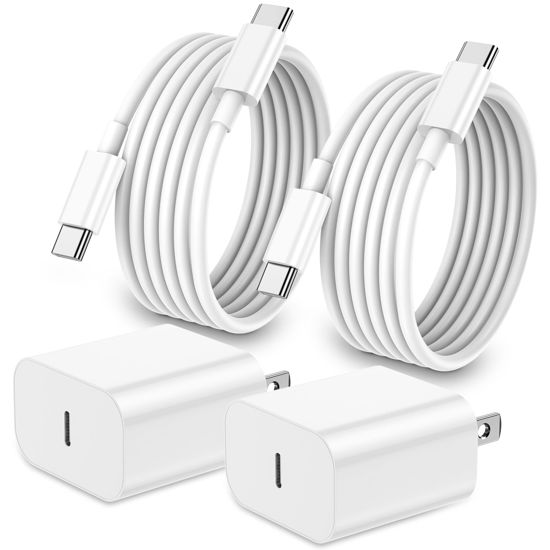 Picture of iPhone 17 16 15 Charger Fast Charging,2Pack 20W Apple iPad USB C Wall Chrager Block with 6FT USB C to C Cable for iPhone 17/Pro/Pro Max/17 Air/ 16/16 Pro/16 Pro Max/15/Plus/Pro/Pro Max (White)