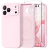 Picture of GolbinBox Magnetic for iPhone 17 Pro Max Case, Compatible with MagSafe, [Full Camera Protection] [Screen Protector], Silicone Shockproof Phone Cover with Anti-Scratch Microfiber Lining, Chalk Pink