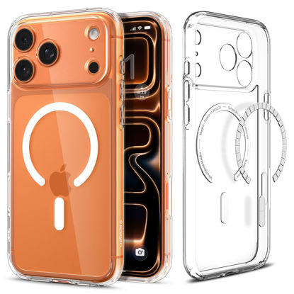 Picture of Spigen for iPhone 17 Pro Max Case, Ultra Hybrid MagFit [TPU Covered Camera Control] [Anti-Yellowing] [Compatible with Magsafe] - Clear