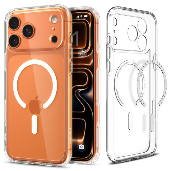 Picture of Spigen for iPhone 17 Pro Max Case, Ultra Hybrid MagFit [TPU Covered Camera Control] [Anti-Yellowing] [Compatible with Magsafe] - Clear