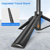 Picture of Selfie Stick Travel Tripod for Cell Phone with Remote Control and Phone Holder, Extendable Selfie Stick for iPhone, iPhone Tripod for Video Recording, 50 Inch, Black