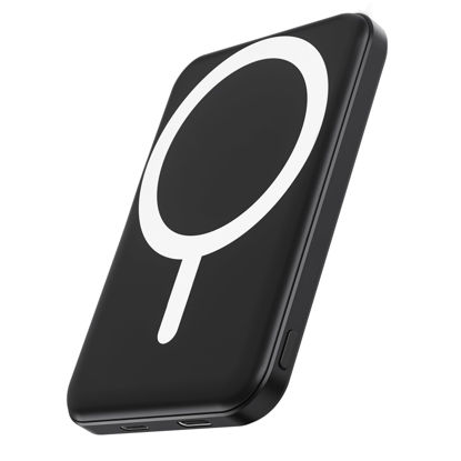 Picture of podoru for Magsafe Battery Pack, 5000mAh Magnetic Power Bank with Type-C Cable 20W PD Fast Charging Lighting Input Wireless Portable Charger for iPhone 17/16/15/14/13/12/ All Series-Black