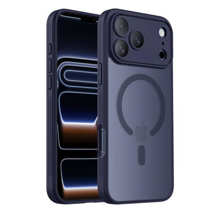 Picture of Symcele Designed for iPhone 17 Pro Max Case, Compatible with MagSafe, [Camera Protection] [15FT Military Drop Protection] Shockproof Translucent Matte Anti-Slip Phone Case, 6.9", Deep Blue