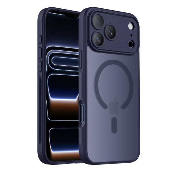 Picture of Symcele Designed for iPhone 17 Pro Max Case, Compatible with MagSafe, [Camera Protection] [15FT Military Drop Protection] Shockproof Translucent Matte Anti-Slip Phone Case, 6.9", Deep Blue