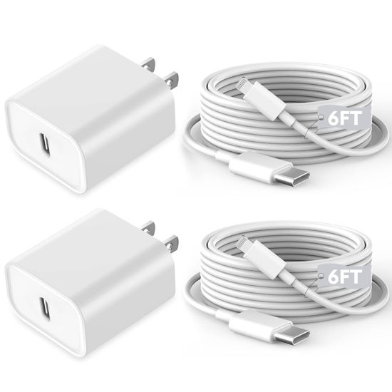 Picture of Fast iPhone Charger, iPhone Charger Fast Charging 2Pack Quick Chargers 6ft Long USB C to Lightning Cable Quick Charging Cord USB Charge Block Adapter for iPhone 14 Plus/14 ProMax/13 Mini 12/11/XS/iPad