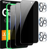 Picture of Wiaocit 3 Pack Tempered Glass Privacy Screen Protector for iPhone 16 Pro Max with 3 Pack Camera Lens Protector, 9H Hardness, Bubble Free, Case Friendly
