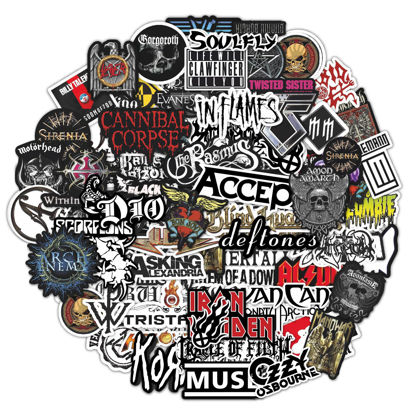 Picture of BulbaCraft Legendary Rock Band Stickers - Heavy Metal Laptop Decals - Vinyl Band Stickers for Adults, Rock Stickers and Decals, Gifts for Women & Men