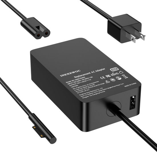 Picture of INEXEWOC 65W Surface Pro Charger Compatible with Microsoft Surface Pro 11,10, 9, 8, 7+, 6, 5, 4, 3, X, Windows Surface Laptop 6, 5, 4, 3, 2, 1, Surface Go Tablet, Surface Book 3, 2, 1, 44W, 36W