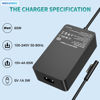 Picture of INEXEWOC 65W Surface Pro Charger Compatible with Microsoft Surface Pro 11,10, 9, 8, 7+, 6, 5, 4, 3, X, Windows Surface Laptop 6, 5, 4, 3, 2, 1, Surface Go Tablet, Surface Book 3, 2, 1, 44W, 36W
