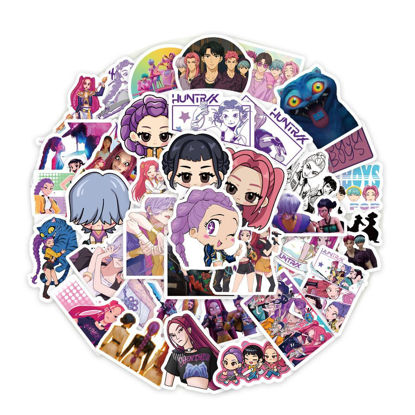 Picture of Demon Movie Hunters Stickers,74PCS Korean Idol Anime Style Stickers for Water Bottles,Waterproof Vinyl Decal for Teen Girl Adult Laptop Skateboard Phone Case Guitar Travel Case Bike Notebook