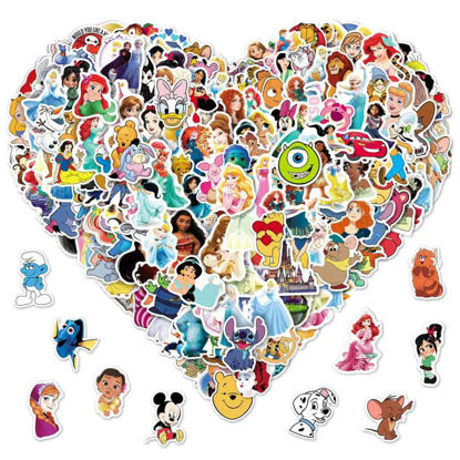 Picture of 200pcs Kids Disney Princess Cute Cartoon Character Stickers - Movie Decorative Waterproof Stickers for Kids, Teens & Adults