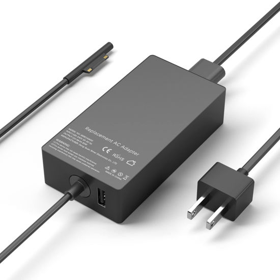 Picture of YBRUZRUB 65W Surface Pro Charger Compatible with Microsoft Surface Laptop 2 3, Surface Pro X 11 10 9 8 7 6 5 4 3, Surface Go 2 Go 3, Surface Book 1 2 Microsoft Surface Charger Power Supply Adapter