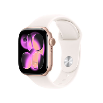 Picture of Apple Watch Series 11 [GPS 42mm] Smartwatch with Rose Gold Aluminum Case with Light Blush Sport Band - S/M. Sleep Score, Fitness Tracker, Health Monitoring, Always-On Display, Water Resistant